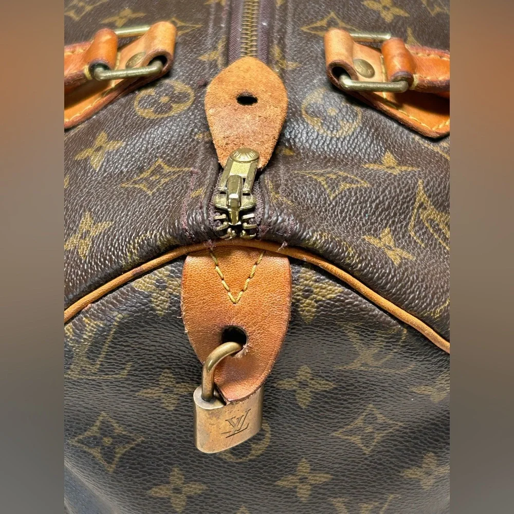 Louis Vuitton Speedy 30 Vintage 90’s Y2K Coated Canvas Purse Bag Large Patina - Picture 8 of 16